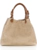 Lucca Baldi Leren handtas "Fosdinovo" beige - (B)45 x (H)37 x (D)15 cm