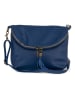 Lucca Baldi Leder-Umhängetasche "Cetona" in Dunkelblau - (B)24 x (H)18 x (T)4 cm