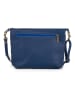 Lucca Baldi Leder-Umhängetasche "Cetona" in Dunkelblau - (B)24 x (H)18 x (T)4 cm