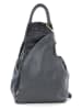 Lucca Baldi Leren rugzak "Novara" antraciet/zwart - (B)29 x (H)34 x (D)13 cm