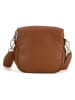 Lucca Baldi Leder-Umhängetasche "Favara" in Cognac - (B)24 x (H)19 x (T)7 cm