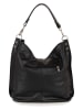 Lucca Baldi Leder-Schultertasche "Bolzano" in Schwarz - (B)45 x (H)40 x (T)15 cm