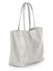 Lucca Baldi Leder-Schultertasche "Spoleto" in Silber - (B)34 x (H)28 x (T)14 cm