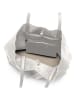 Lucca Baldi Leder-Schultertasche "Spoleto" in Silber - (B)34 x (H)28 x (T)14 cm
