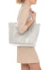 Lucca Baldi Leder-Schultertasche "Spoleto" in Silber - (B)34 x (H)28 x (T)14 cm
