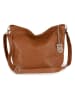 Lucca Baldi Leren schoudertas "Trapani" camel - (B)33 x (H)25 x (D)14 cm