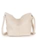 Lucca Baldi Leder-Schultertasche "Trapani" in Beige - (B)33 x (H)25 x (T)14 cm