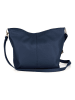 Lucca Baldi Leder-Umhängetasche "Trapani" in Blau - (L)33 x (B)14 x (H)25 cm