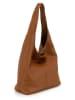 Lucca Baldi Leder-Schultertasche "Tarquinia" in Hellbraun - (B)32 x (H)32 x (T)16 cm