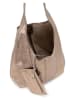 Lucca Baldi Leder-Schultertasche "Terracina" in Hellbraun - (B)32 x (H)32 x (T)16 cm