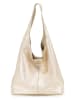 Lucca Baldi Leren schoudertas "Terracina" goudkleurig - (B)32 x (H)32 x (D)16 cm