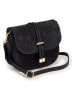 Lucca Baldi Leder-Umhängetasche "Varallo" in Schwarz - (B)21 x (H)18 x (T)8 cm