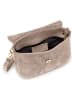 Lucca Baldi Leder-Umhängetasche "Varallo" in Taupe - (B)21 x (H)18 x (T)8 cm