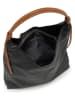 Lucca Baldi Leder-Schultertasche "Taranto" in Schwarz - (B)44 x (H)32 x (T)5 cm
