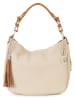 Lia Biassoni Leren schoudertas "Garga" beige - (B)36 x (H)26 x (D)10 cm