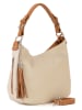 Lia Biassoni Leder-Schultertasche "Garga" in Beige - (B)36 x (H)26 x (T)10 cm