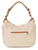 Lia Biassoni Leren schoudertas "Garga" beige - (B)36 x (H)26 x (D)10 cm