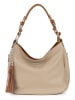 Lia Biassoni Leren schoudertas "Garga" beige/lichtbruin - (B)36 x (H)26 x (D)10 cm