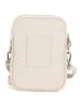 Lia Biassoni Skórzana torebka "Paglia" w kolorze kremowym na telefon - 15 x 20 x 1 cm