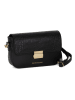 Lia Biassoni Leder-Umhängetasche "Ruga" in Schwarz - (B)21 x (H)14 x (T)5 cm