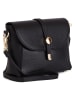 Pia Sassi Leren schoudertas "La Marmora" zwart - (B)25 x (H)19 x (D)8 cm
