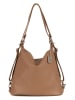 Anna Morellini Leder-Schultertasche "Ylenia" in Hellbraun - (B)39 x (H)30 x (T)16 cm