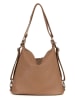 Anna Morellini Leder-Schultertasche "Ylenia" in Hellbraun - (B)39 x (H)30 x (T)16 cm