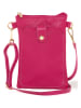 Anna Morellini Leder-Umhängetasche "Erica" in Pink - (B)14 x (H)21 x (T)1 cm