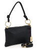 Anna Morellini Leder-Schultertasche "Erenza" in Schwarz - (B)25,5 x (H)16 x (T)2 cm