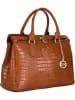 Mia Tomazzi Leren handtas "Rezia" camel - (B)36 x (H)28 x (D)18 cm