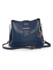Mia Tomazzi Skórzana torebka "Cipria" w kolorze granatowym - 21 x 17 x 10 cm