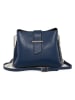 Mia Tomazzi Leder-Umhängetasche "Cipria" in Dunkelblau - (B)21 x (H)17 x (T)10 cm