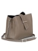 Mia Tomazzi Leder-Umhängetasche "Cipria" in Taupe - (B)21 x (H)17 x (T)10 cm