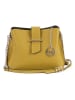 Mia Tomazzi Leren schoudertas "Cipria" geel - (B)21 x (H)17 x (D)10 cm