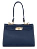 Mia Tomazzi Leder-Henkeltasche "Zacconi" in Dunkelblau - (B)24 x (H)14 x (T)8 cm