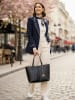 Mia Tomazzi Leder-Shopper "Zanardelli" in Schwarz - (B)45 x (H)30 x (T)12 cm