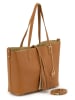 Mia Tomazzi Leder-Shopper "Zanardelli" in Hellbraun - (B)45 x (H)30 x (T)12 cm