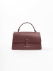 Lia Biassoni Skórzana torebka "Fegana" w kolorze bordowym - 20 x 14 x 8 cm
