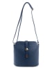 Lia Biassoni Leren schoudertas donkerblauw - (B)24 x (H)22 x (D)10 cm