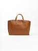 Lia Biassoni Leren shopper "Pedogna" camel - (B)46 x (H)32 x (D)12 cm