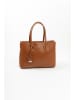 Lia Biassoni Leder-Henkeltasche in Hellbraun - (B)38 x (H)24 x (T)15 cm