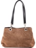 Lia Biassoni Leren schoudertas taupe - (B)32 x (H)20 x (D)14 cm