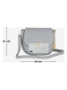 Anna Morellini Leder-Umhängetasche "Iseppa" in Grau - (B)24 x (H)21 x (T)9 cm