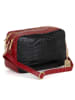 Anna Morellini Leder-Umhängetasche "Donatella" in Schwarz/ Rot - (B)25 x (H)16 x (T)9 cm