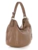 Mia Tomazzi Leren schoudertas "Molise" lichtbruin - (B)30 x (H)20 x (D)8 cm