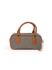 Lia Biassoni Leder-Henkeltasche "Folgorida" in Grau/ Camel - (B)27 x (H)12 x (T)12 cm