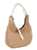 Anna Morellini Leder-Schultertasche "Alba" in Beige - (B)38 x (H)34 x (T)10 cm