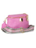 Anna Morellini Leder-Umhängetasche "Domenica" in Pink - (B)19 x (H)15 x (T)8 cm