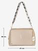 Anna Morellini Leder-Schultertasche "Gessica" in Beige - (B)27 x (H)20 x (T)12 cm