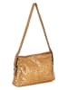 Anna Morellini Leren schoudertas "Teodora" camel/goudkleurig - (B)25 x (H)16 x (D)4 cm